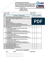 Course File Checklist First Year