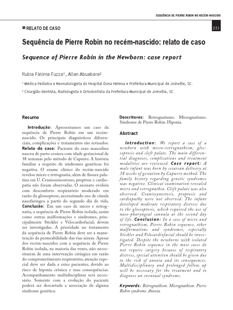 Sequencia de Pierre Robin | PDF | Dente | Gravidez