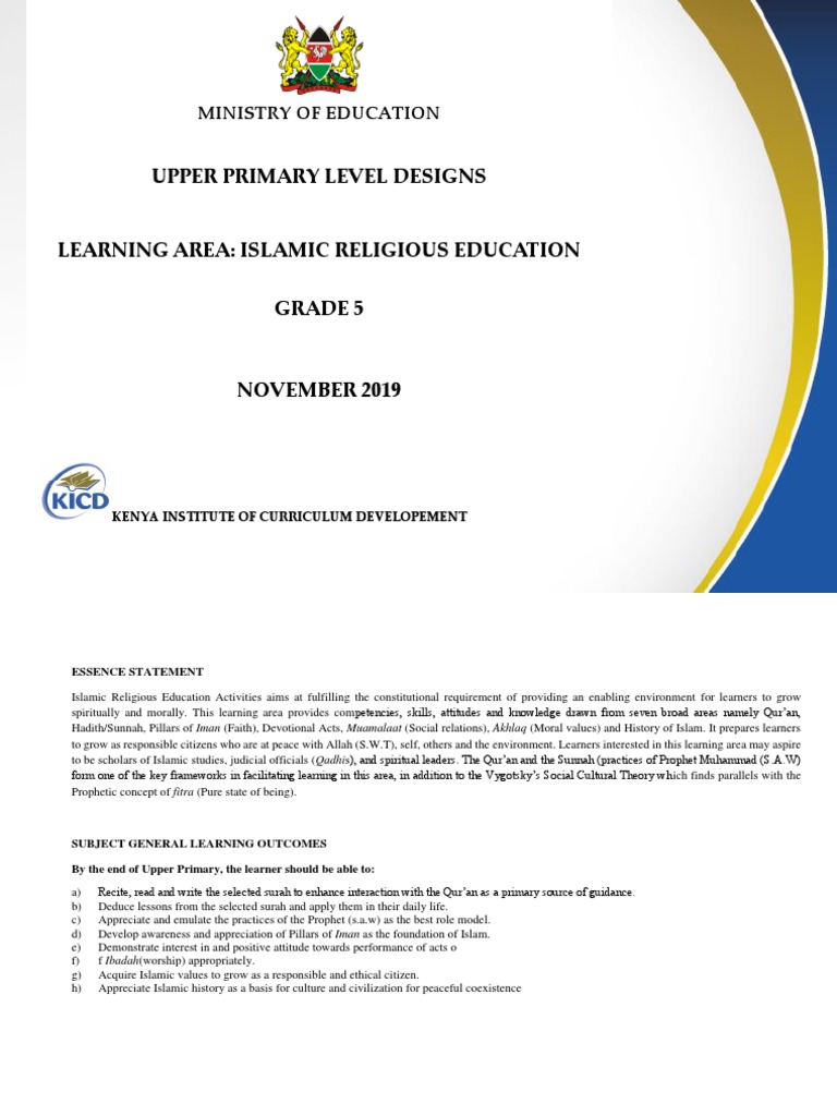 Grade 5 Curriculum Designs Ire PDF Learning Quran