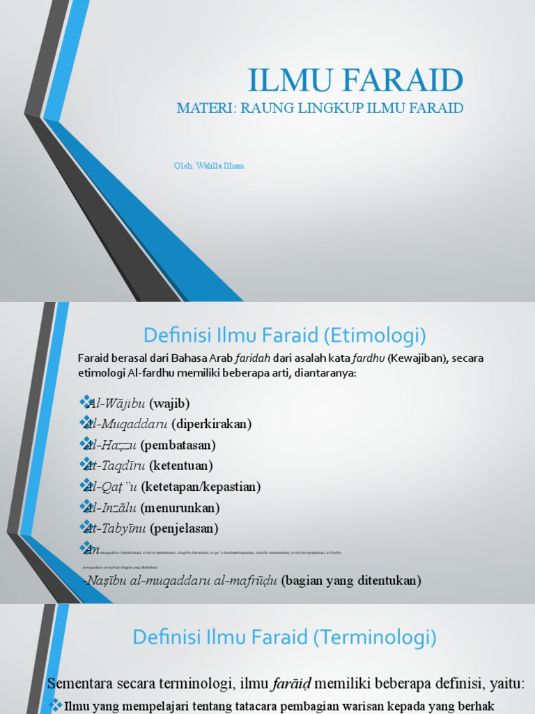 Definisi dan Ruang Lingkup Ilmu Faraid | PDF