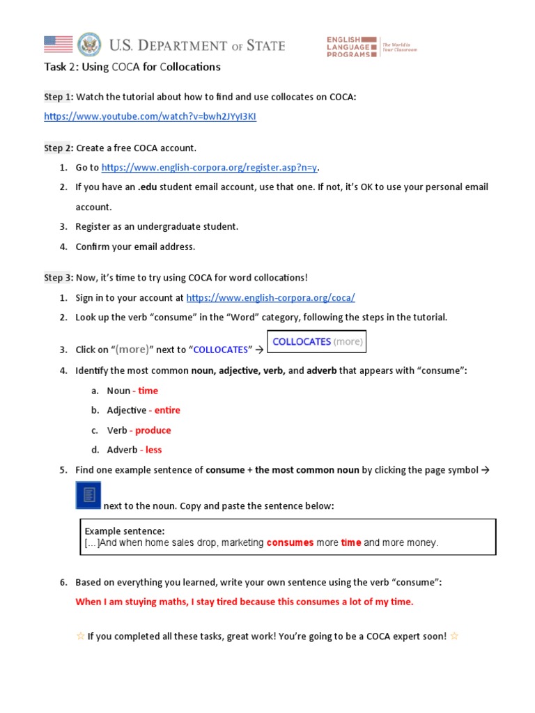 Task 2 - Using COCA For Collocations | PDF | Computers