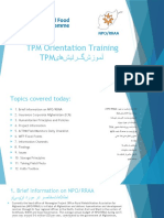 TPM Orientation Training 2nd Feb 2022