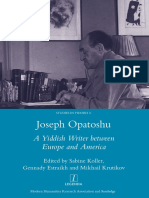 Joseph Opatoshu: A Yiddish Writer Between Europe and America