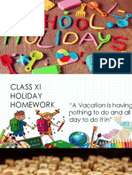 Class XI summer homework 2022-23