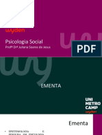 Ementa e Aula 1 - EPISTEMOLOGIA E PESQUISA EM PSICOLOGIA SOCIAL