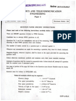 Electronics and Telecommunication Engineering Paper - I - Ese 2022