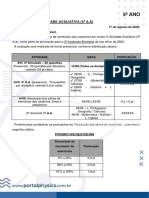 3a ATIVIDADE AVALIATIVA 5o ANO