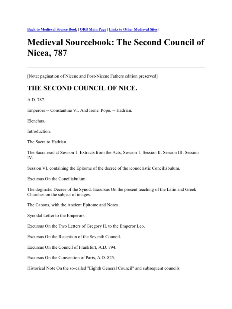The Second Council of Nicea, 787 | PDF | Worship | Eastern Orthodox Church