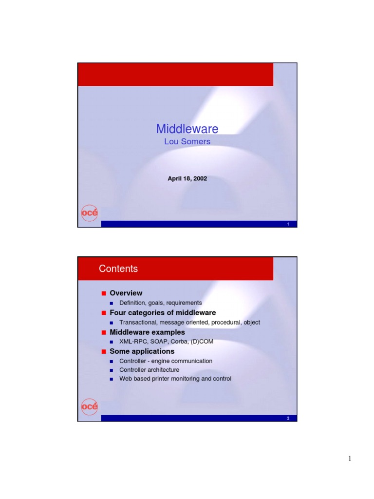 Middleware for IT Professionals | PDF | Common Object Request Broker ...