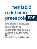 Alimentación Del Niño Preescolar