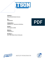 Expresiones aritméticas en C para asignación de Programación II