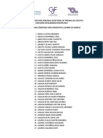 Lista de Personas Admitidas para Presentar El Examen de Ingreso