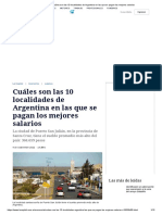 Cuáles Son Las 10 Localidades de Argentina en Las Que Se Pagan Los Mejores Salarios