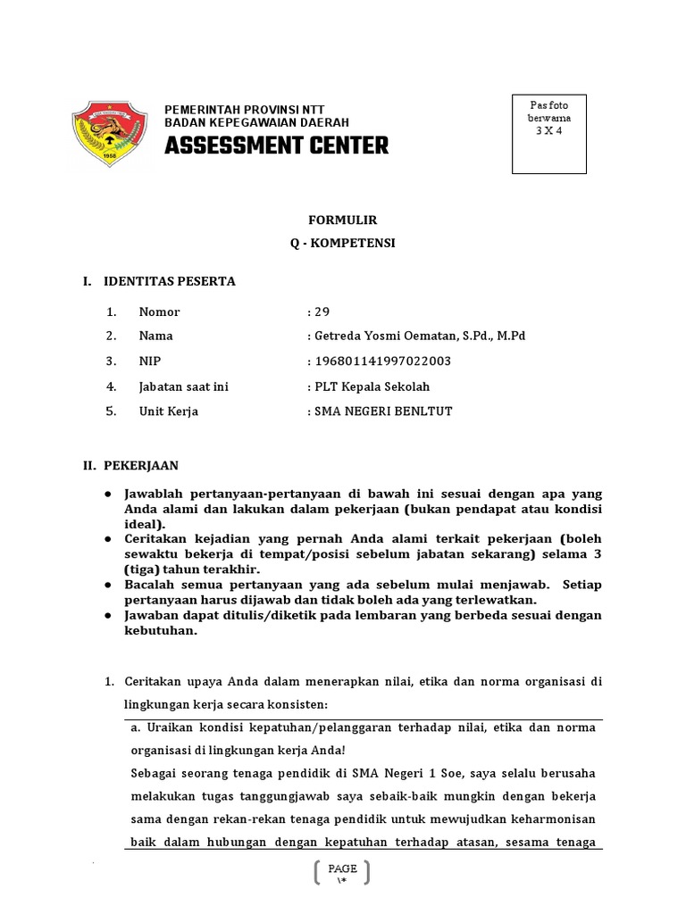 Form QKompetensi PDF