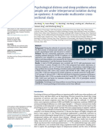 Psychological Distress and Sleep Problems When People Are Under Interpersonal Isolation During An Epidemic A Nationwide Multicenter Cross Sectional Study