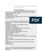 Criterios para El Diagnóstico de Enfermedad de Parkinson Idiopática