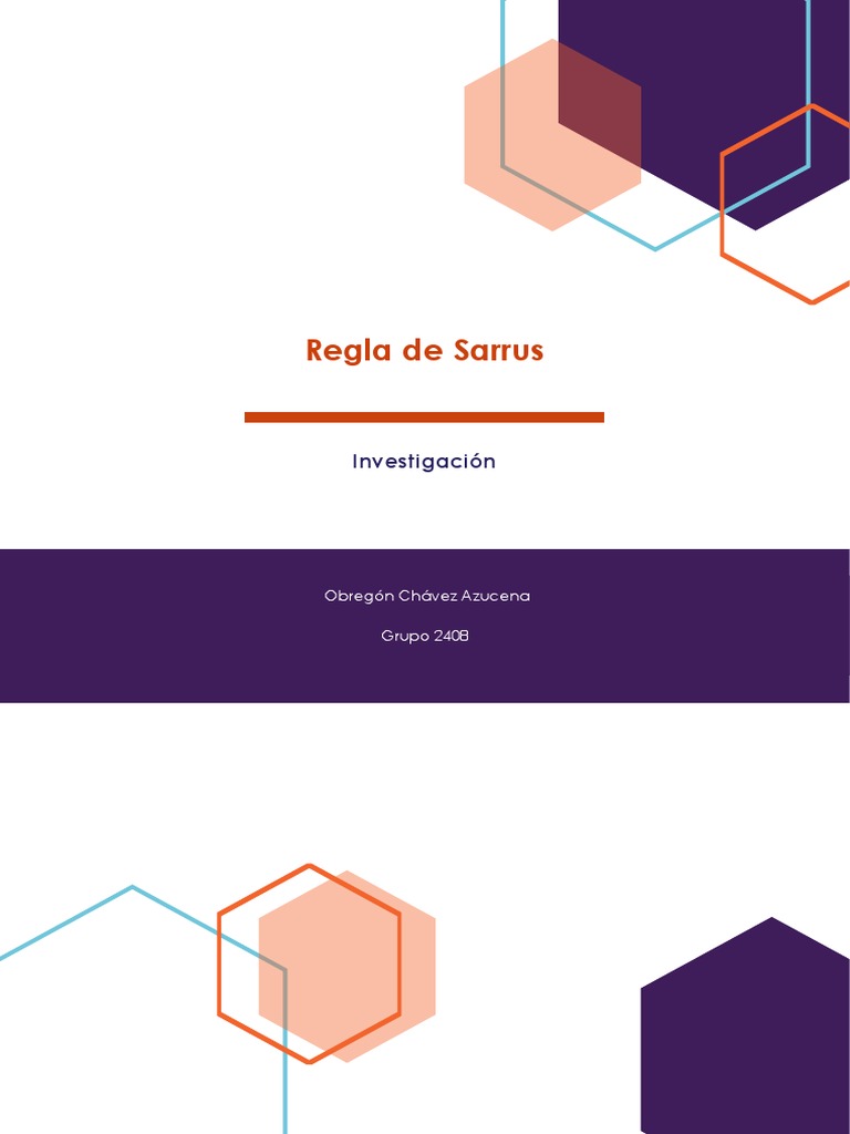 Método de Sarrus para Determinantes | PDF | Determinante | Matriz ...