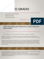 Factores Que Modifican La Velocidad de Reacción