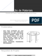 Seleção de Materiais para Pernas de Mesa com Índices de Materiais M1 e M2