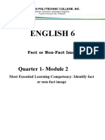 ENGLISH 6 - Q1 - W1 - Mod2 - Identifying Fact or Nonfact