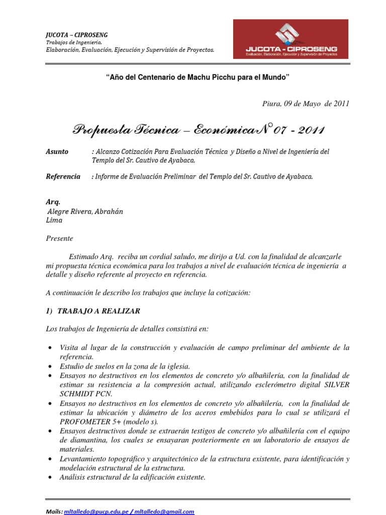 Modelo de Cotizacion N° -03-2011- Evaluacion de Ayabaca