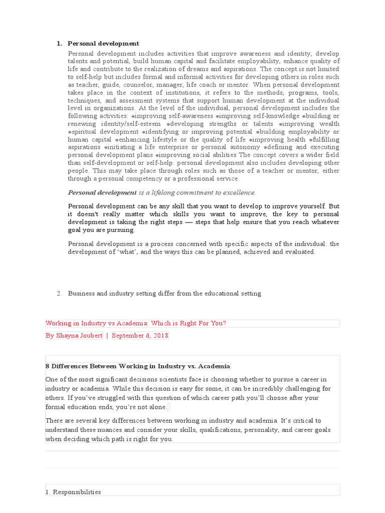 Personal Development Pdf School Counselor Human Resource Management