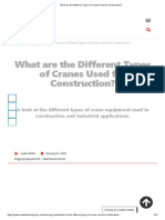 What Are The Different Types of Cranes Used For Construction