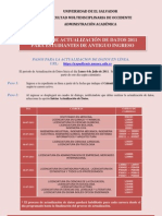 PROCESO DE ACTUALIZACIÓN DE DATOS 2011 PARA ESTUDIANTES DE ANTIGUO INGRESO