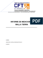 Informe de Mediciones Malla Tierra: Escuela de Ingeniería E Industrias