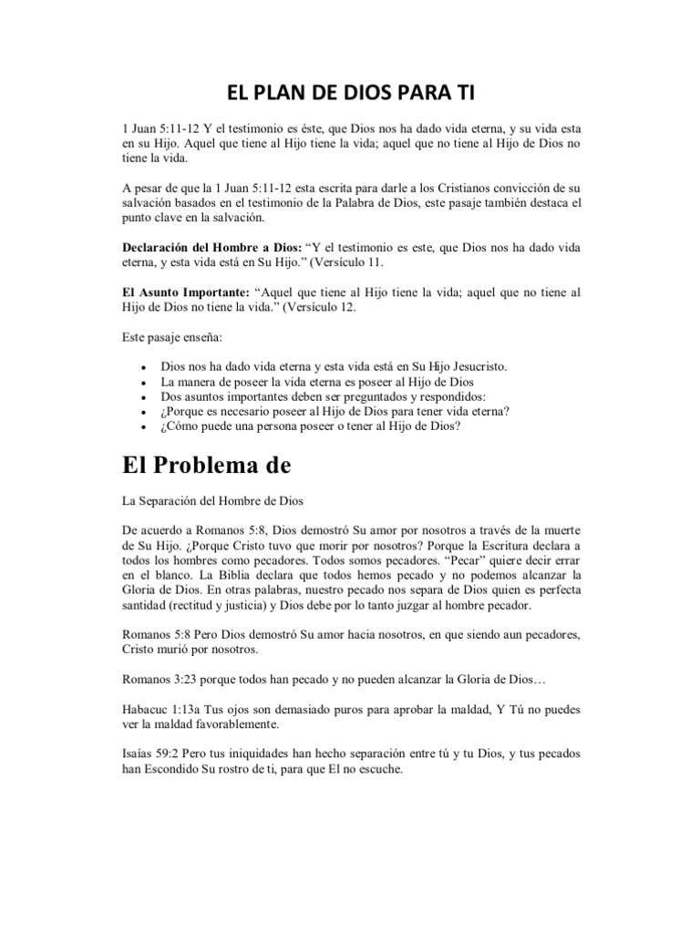El Plan de Dios para Ti | PDF | Salvación | Pecado