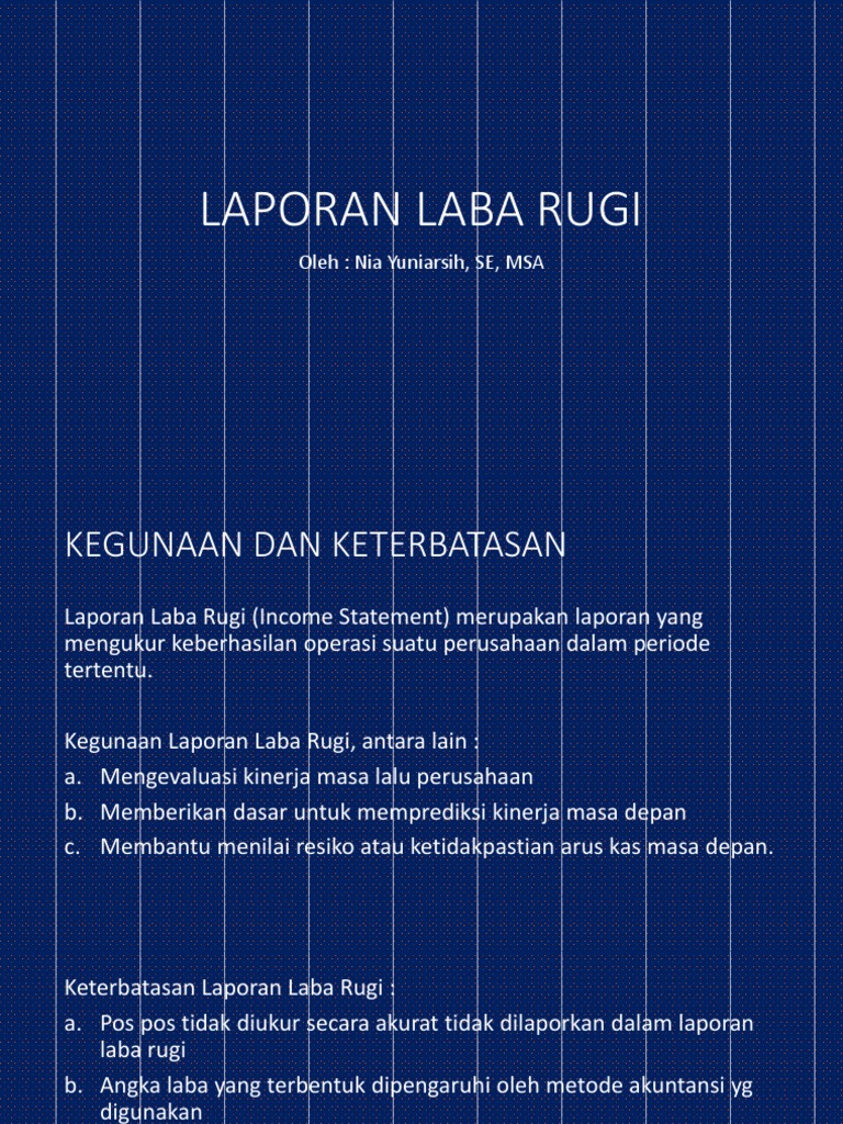 Bab 4 Laporan Laba Rugi | PDF