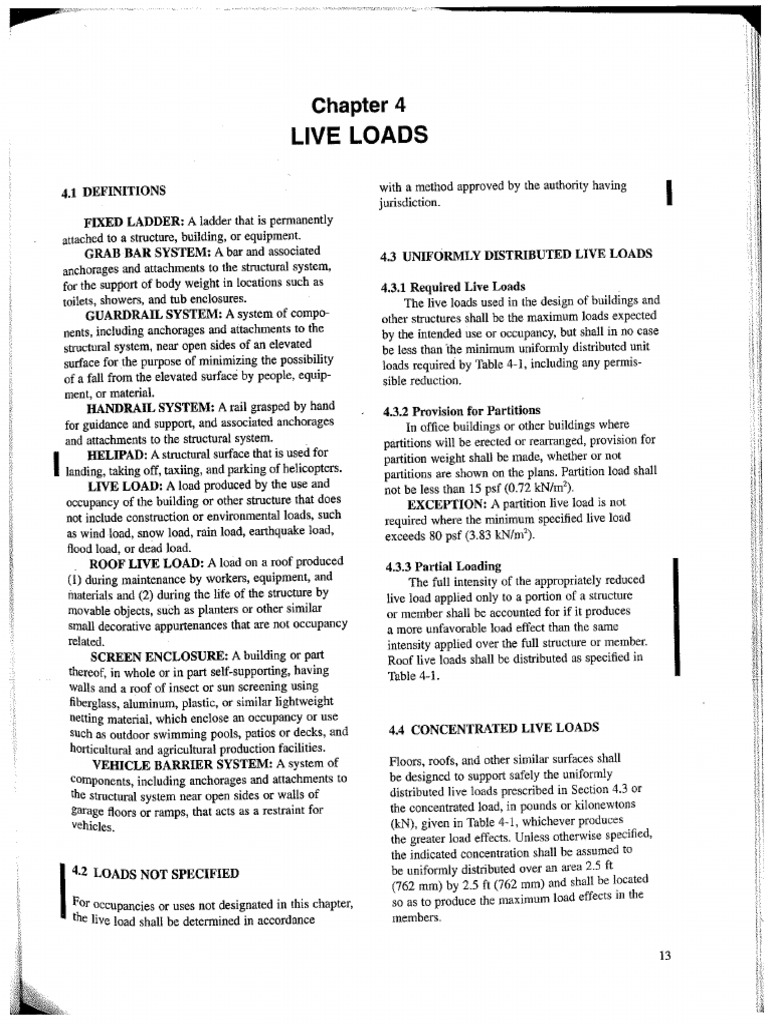 ASCE7-Live Loads | PDF