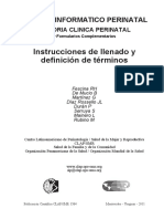 Instrucciones de Llenado y Definición de Términos: Sistema Informatico Perinatal