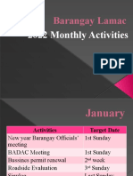 Barangay Lamac 2022 Monthly Activities