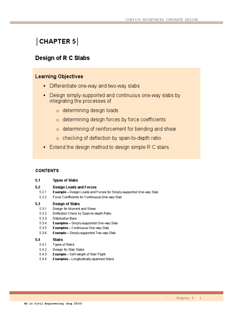 CH 5 Design of R C Slab | PDF | Beam (Structure) | Structural Engineering