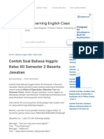 Contoh Soal Bahasa Inggris Kelas XII Semester 2 Beserta Jawaban - Kumpulan Soal