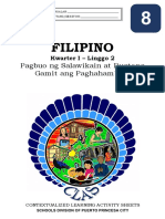 Filipino8 - q1 - CLAS2 - Pagbuo-ng-Salawikain-at-Bugtong-Gamit-ang-Paghahambing - v1 - RHEA ANN NAVILLA
