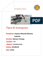 Tipos de Hormigones