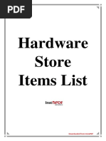 Comprehensive Hardware Items List | PDF | Insulator (Electricity ...