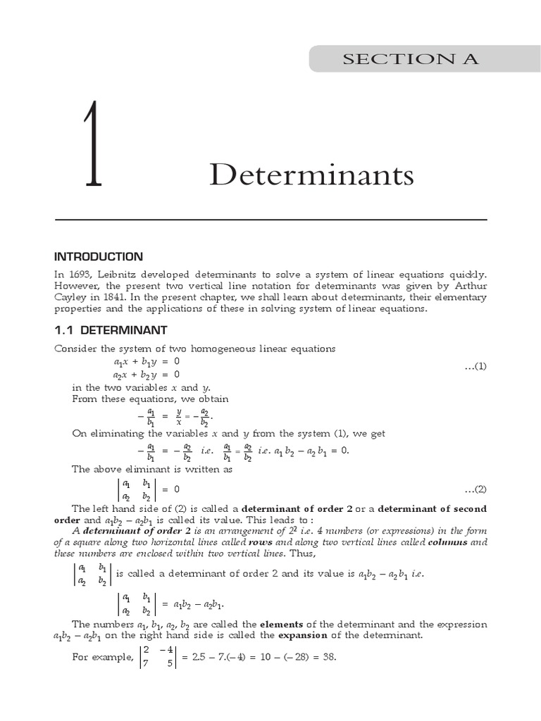 Determinants | PDF | Determinant | System Of Linear Equations