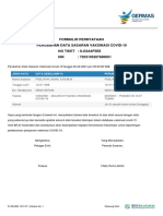 Formulir Pernyataan Perubahan Data Sasaran Vaksinasi Covid-19 No Tiket NIK: S-D2A4F5E8: 7203195207680001