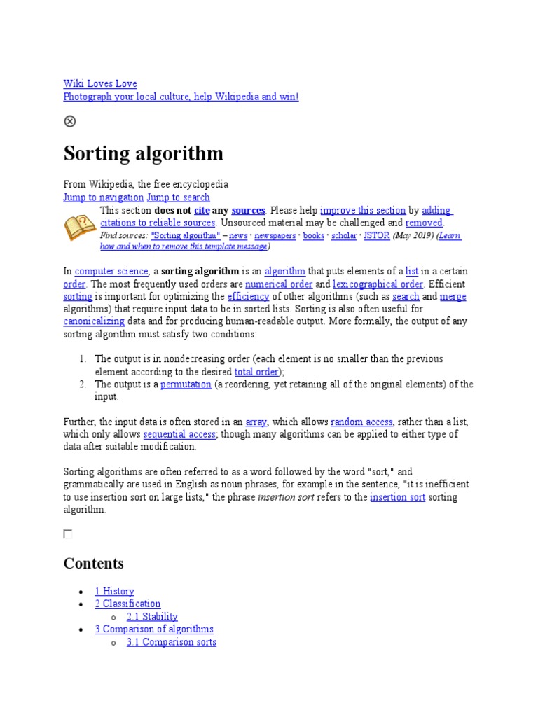 Sorting Algorithm | PDF | Time Complexity | Computing