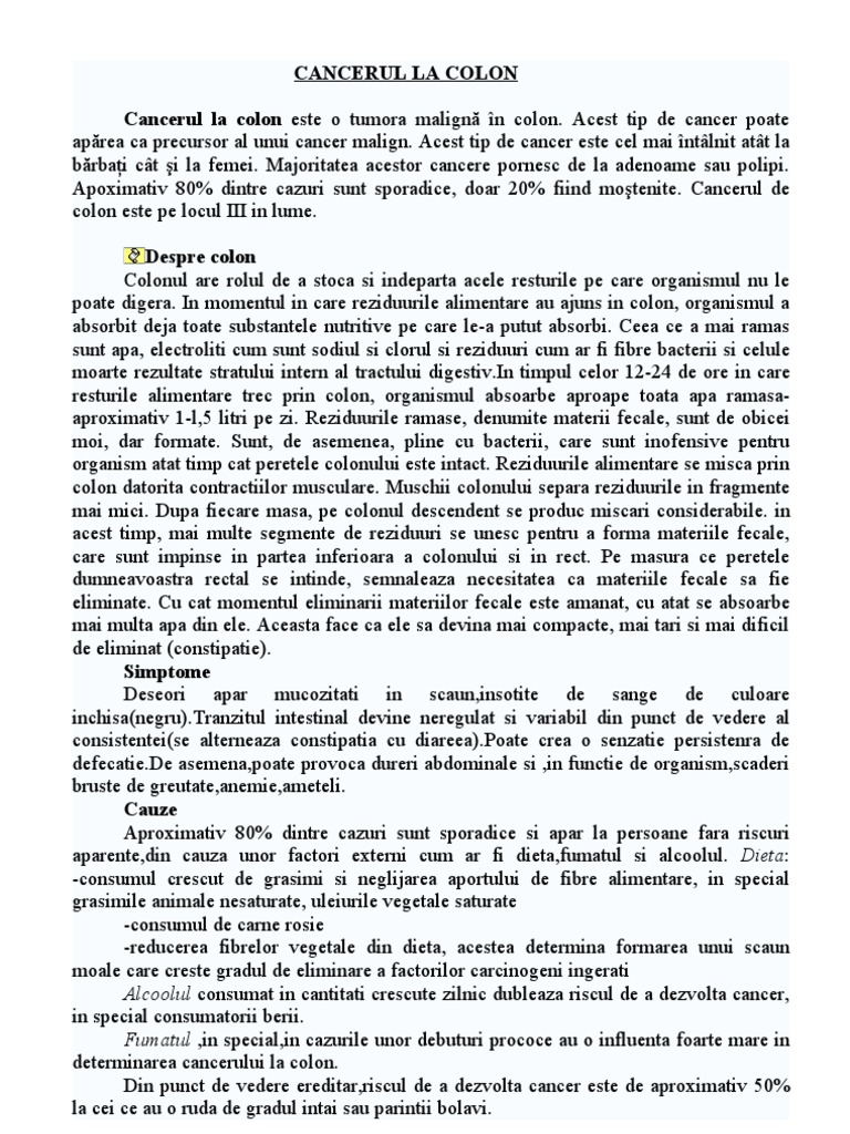 Cancer Colonal Si Analo-Rectal | PDF