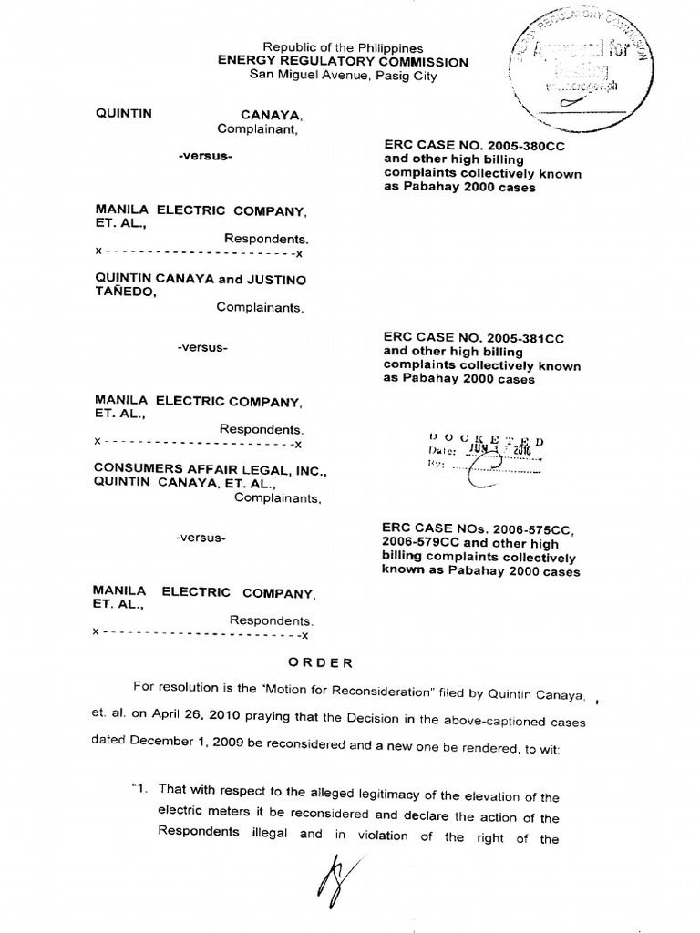 Order+ERC+Case+No.+2005-380+CC+Canaya+et.+al 1 | PDF