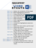 Ms. Word Shortcuts