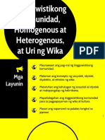 Linggwistikong Komunidad, Uri NG Wika, Homo at Hetero