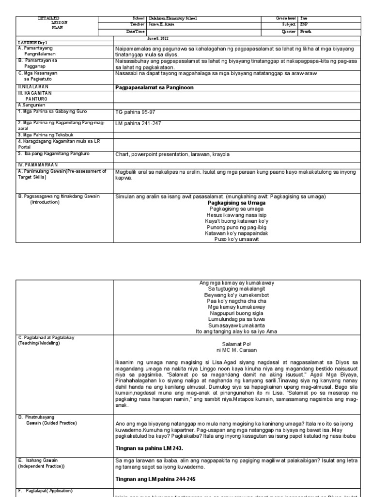 Q4 - ESP Week 4 Day 1 | PDF