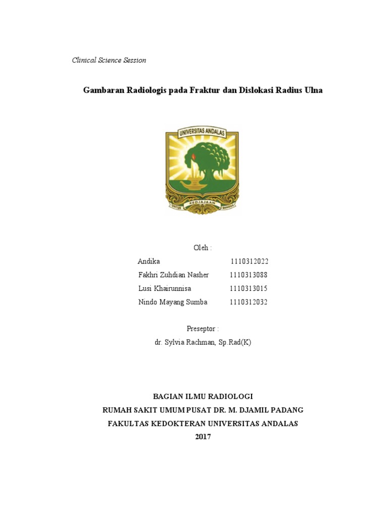 Gambaran Radiologis Fraktur Radius Ulna | PDF | Sains & Matematika