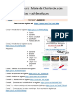 Liste Des Cours en Mathématiques Avec Liens