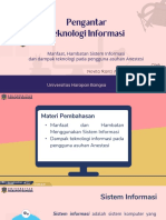 Pengantar Teknologi Informasi - Pertemuan 2 (Manfaat Dan Hambatan Sistem Informasi)